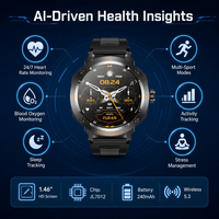 Montre connectée avec écouteurs TWS intégrés pour hommes, écouteurs sans fil intégrés, 60 jours d'autonomie en veille, étanche IP67, montre connectée sport, cadeau