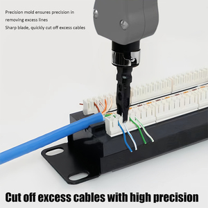 Herramienta de crimpado RJ45 y alicates de red - 3 en 1: corta, desforra y crimpa cables Ethernet y telefónicos 6P/8P - Product Image 3