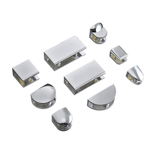 Clips en alliage de zinc pour verre, forme carrée, épaissis, anti-corrosion, pour étagères en verre et vitrines - Product Image 1