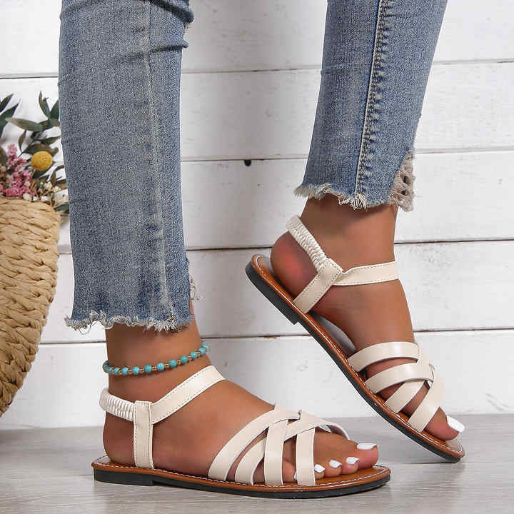 Nvtuuer Women's Jelly Flat Sandals - Open Toe Buckle Strap Casual Sandals, Non-Slip, Black Size 7 - View #3