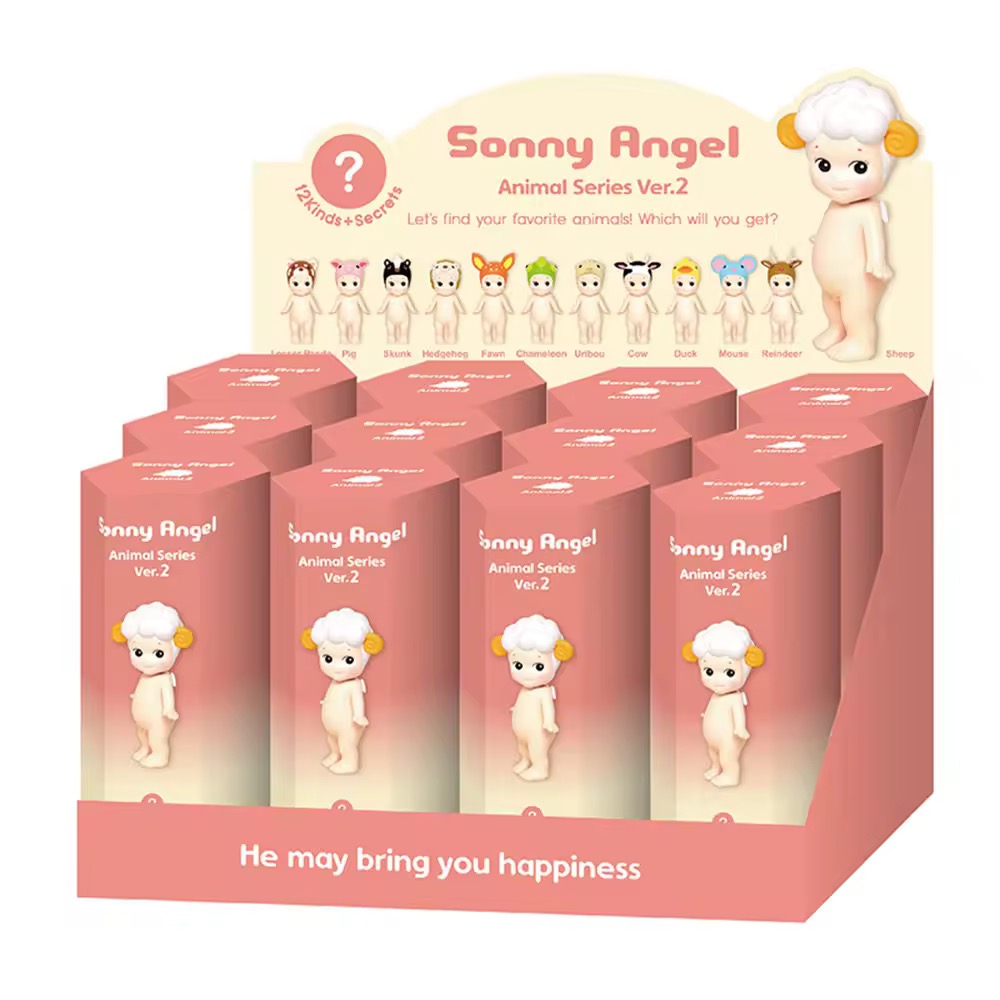 Оригинальная мини-фигурка Sonny Angels из ПВХ, Серия животных Ver.2, Сладкая Серия, глухая коробка, коллекционная игрушка для мальчиков, таинственные коробки