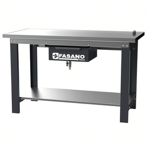 FASANO <b>Steel</b> <b>Workbench</b> 136cm B1.5 Heavy Duty Industrial Workshop Table With Storage Shelf - Product Image 2