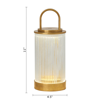 Lampes de table en verre portables modernes rechargeables en gros, lampe de table cylindrique simple blanche/noire/laiton avec interrupteur tactile