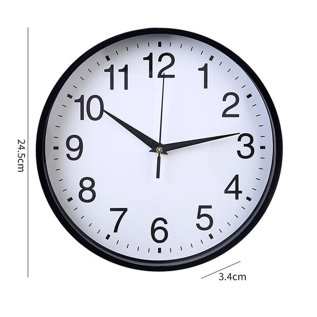 Home Living Room Clock Study Room Circular Bedroom Decoration Wall Mounted Clock, Hotel Digital Decoration Simple Clock