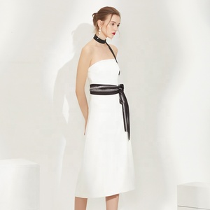 De moda de cóctel damas vestido blanco cumpleaños fiesta hendidura Maxi vestido - Product Image 3