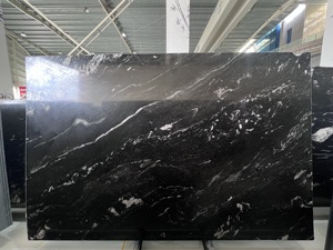 Granit Hitam Kosmik |   Tekstur Urat Batu Hitam-Emas Mengalir, Batu Dekorasi Mewah untuk Dinding/Lantai/Meja/Tangga - Product Image 3