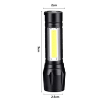 Lampe torche électrique en aluminium noir à prix d'usine, avec mise au point réglable pour les activités de plein air
