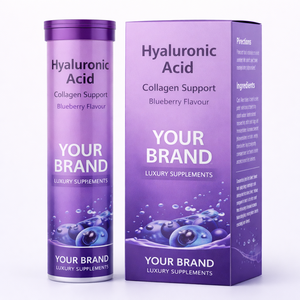 Comprimés effervescents de qualité supérieure OEM – Antioxydant avancé et soutien quotidien pour le bien-être, saveur myrtille, paquet de 20 comprimés - Product Image 1