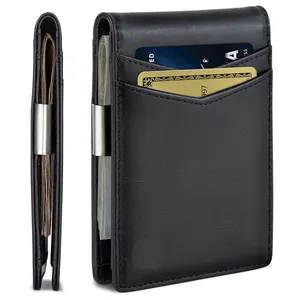Hot Sale Mens Wallets Slim Front Pocket RFID Blocking Card Holder Money Clip Wallet Portable Faraday Wallet