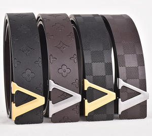 Nuova Cintura Casual a Quadri con Fibbia a V per Uomo, Cinturino in PU con Fibbia in Lega, Larghezza 3,8 cm, Moda Trendy Marca Mengzhe 2026 - Product Image 1