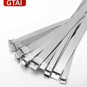 12mm * 600mm 304 bridas de acero inoxidable tipo L Bloqueo de ala sin recubrimiento Cable Zip Tie GATI - Product Image 1