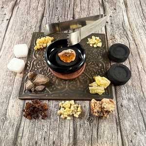 Kit <span class=keywords><strong>de</strong></span> démarrage d'encens en résine granulaire |   Brûleur à charbon <span class=keywords><strong>de</strong></span> bois, <span class=keywords><strong>camphre</strong></span>, pinces incluses - Product Image 3