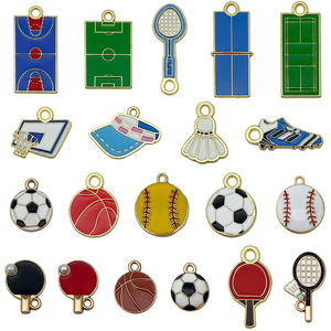 Accesorios de Joyería con Diseño Deportivo, Colgante de Fútbol, Bádminton, <span class=keywords><strong>Tenis</strong></span> de Mesa, Cadena para Teléfono Móvil, Llavero - Product Image 6