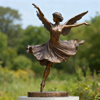 Statue d'ange dansant ailé en bronze, pose de ballet personnalisée, modèle en métal moulé moderne, souvenir publicitaire, anniversaire, artiste