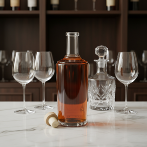 Bouteille en verre vide transparente <span class=keywords><strong>la</strong></span> <span class=keywords><strong>moins</strong></span> chère de 500 ml, 700 ml, 750 ml pour liqueur, vin, gin, whisky, <span class=keywords><strong>vodka</strong></span>, spiritueux avec bouchon en liège - Product Image 1