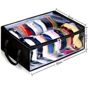 Multi-Purpose <b>Storage</b> Bag for Hats <b>Clothes</b> Quilts Underwear Foldable Visible Dustproof Home Organizer <b>Storage</b> Pouch - Product Image 6