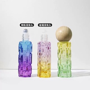 Flacone di Profumo in Vetro Sfumato da 10ml, Senza BPA, <span class=keywords><strong>con</strong></span> Applicatore Roll-On e Coperchio Sferico in Legno, per Kit da Viaggio - Product Image 4