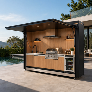 <span class=keywords><strong>Cucina</strong></span> Esterna Moderna Personalizzata in Acciaio Inossidabile <span class=keywords><strong>con</strong></span> Design Modulare, Lavello BBQ Antiruggine per Villa, Patio e Sala da <span class=keywords><strong>Pranzo</strong></span> - Fornitore - Product Image 1