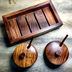Ensemble d'outils pour herbes et épices en bois vintage faits à la main, bol à condiments sel et poivre respectueux de l'environnement, quantité en vrac - Product Image 1