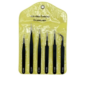 Anti Static Tweezers 6 Piece <b>Set</b> ESD 10 15 Pointed Curved Tips For Electronics Repair And Nail Care - Product Image 3