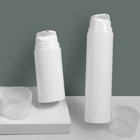 Flacons de fond de teint sous vide vides de 30 ml, 50 ml, 100 ml, 120 ml, 150 ml, 200 ml, avec logo personnalisé, en plastique blanc, avec pompe