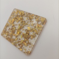 Feuille acrylique transparente de 3mm d'épaisseur avec de grands flocons de feuilles d'or