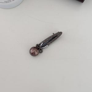 Pince à cheveux de luxe en alliage géométrique creux avec <span class=keywords><strong>strass</strong></span> pour femmes, épingle à cheveux en grande perle, <span class=keywords><strong>barrette</strong></span> diamantée exquise - Product Image 5