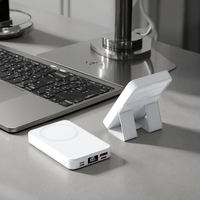 Batterie externe à charge rapide 10000mAh, batterie externe magnétique sans fil avec support pliable et écran LED pour iPhone, batterie externe sécurisée