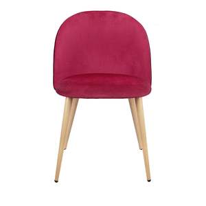 GORNFLICAL Modern <b>Velvet</b> Living Room <b>Chair</b> Pink Wood Legs Soft Upholstered Home Furniture - Product Image 4