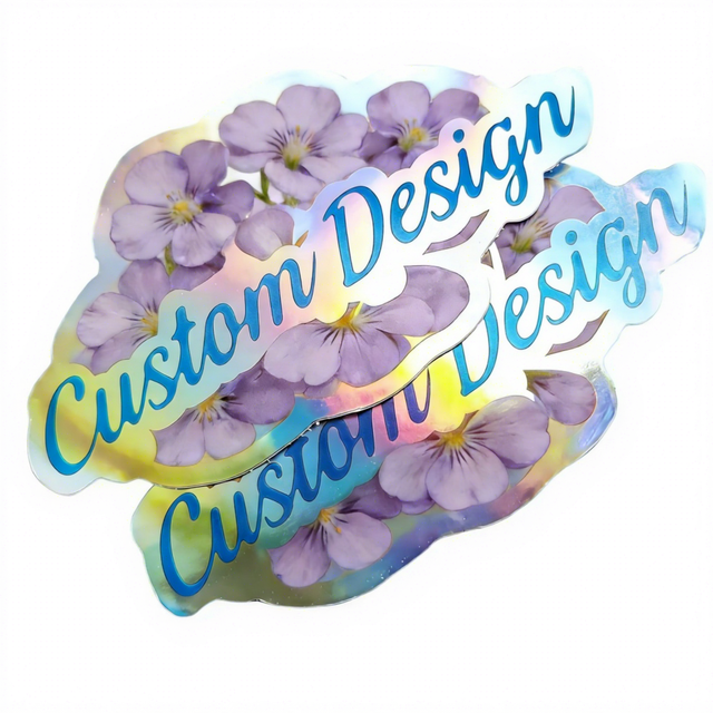 Custom UV Resistant Holographic Kiss Cut Waterproof Personalized Adhesive Vinyl Glitter Gold Silver Foil Label Sticker Printing
