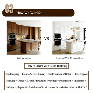 Composizione Cucina Alvin Compatta Completa di Isola, Cassetti con Chiusura Ammortizzata RTA, Ideale per <span class=keywords><strong>Cucine</strong></span> di Appartamenti - Product Image 4