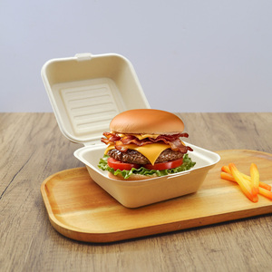 Caja de hamburguesas biodegradable de 6 pulgadas, bagazo compostable desechable, hamburguesa, Concha para embalaje de alimentos ecológico - Product Image 6