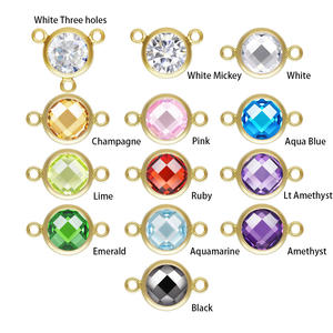 Joyería Vintage piedra natal permanente circón pulsera collar conector oro relleno bisel ajuste no deslustre encantos 14K - Product Image 3