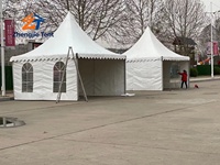 Tente Pagode Portable en Alliage d'Aluminium Facile à Assembler avec Toit en PVC pour Expositions, Festivals, Marchés aux Puces, Foires Extérieures et Boutiques Éphémères
