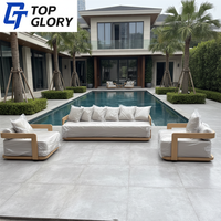 Ensemble de canapés de jardin en aluminium moderne TG pour villa, hôtel, terrasse, bord de piscine, extérieur