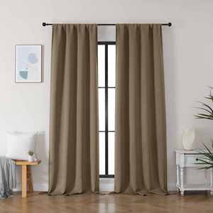 OWENIE Blackout Curtain <strong>Blinds</strong> - Rod Pocket Solid Thermal Insulated Window Treatment Blackout Drapes for Bedroom and Living Room - Product Image 1