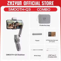 Gimbal Ponsel ZHIYUN Official SMOOTH Q3 3-Axis, Stabilisator Genggam Smartphone dengan Lampu Isi untuk iPhone 13 dan Android