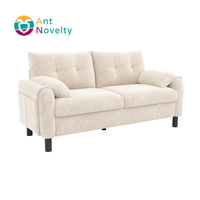 Modernes 2-Sitzer-Sofa mit Dicken Kissen Komfortables Skandinavisches Design Chenille-Stoff für Kleine Wohnungen & Schlafzimmer