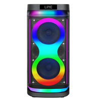 Enceinte de fête RGB rechargeable 1100W avec double subwoofer 8 pouces, portable et sans fil, pour karaoké et DJ