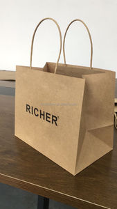 Sac en papier Kraft réutilisable, avec poignée torsadée, logo personnalisé, sacs de Shopping, nouvelle collection - Product Image 6