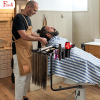Plateau de salon personnalisé fixé à la chaise de salon, support métallique réglable en hauteur et en largeur pour extensions de cheveux, idéal pour les salons de coiffure