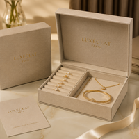 Boîte à bijoux en lin de qualité supérieure personnalisée avec fermeture magnétique pour les marques de luxe et l'affichage professionnel de portefeuilles