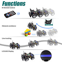 Kit de développement robotique avec roues Mecanum de 4e génération pour voitures - Programmable en Python pour la programmation mécanique pratique