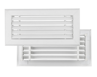 Le fabricant fournit une grille de ventilation carrée en PVC pour climatisation, style retour à 30 degrés, réglable et durable