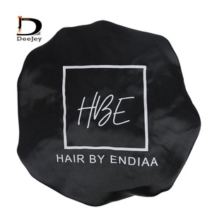 Bonnets en Satin de soie Double couche avec cordon de serrage pour dormir, accessoires de cheveux personnalisés - Product Image 6