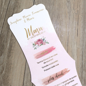 Menú de boda de estilo francés Tarjetas de mesa de impresión UV Fiesta Tarjeta de agradecimiento Tarjeta de proceso de reunión para boda - Product Image 2