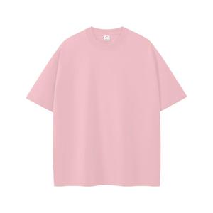 T-shirt in cotone pesante rosa a maniche corte per uomo e donna, modello estivo oversize coordinato per coppie - Product Image 1