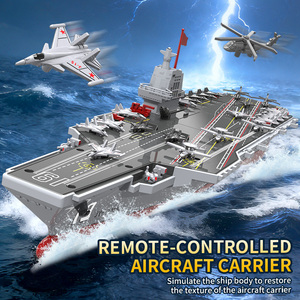 Bateau télécommandé 2,4 GHz, navire de guerre de simulation RC, porte-avions miniature, bateau électrique jouet avec fonction canon à eau - Product Image 4