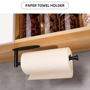 Portarotolo da Cucina Sotto Pensile, Portarotolo in Acciaio Inox per Cucina e Bagno con Organizzatore per Pellicola Trasparente, Montaggio a Parete - Product Image 6