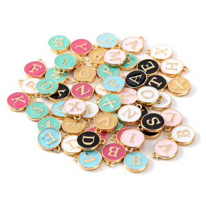 12*14mm A-Z Letter Charms Enamel Charms Alphabet <strong>Initial</strong> Letter Handmade <strong>Pendant</strong> for Diy Bracelet Jewelry Making - Product Image 1